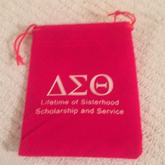 New Delta Sigma Theta small earrings w/pouch - Picture 3 of 4